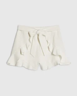 White Layered Frill Shorts