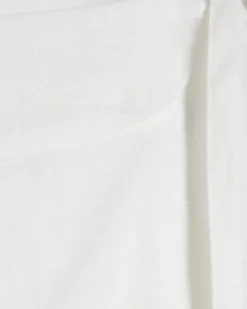 White Linen Blend Tie Side Skort
