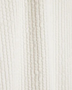 White Metal Trim Textured Swimsuit