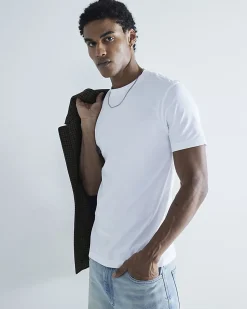 White Multi Coloured Slim Fit T-Shirts 3 Pack