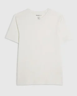 White Muscle Fit Cotton V Neck T-Shirt