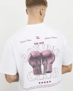 White Oversized Cotton Boxing Club T-Shirt