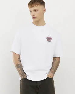 White Oversized Cotton Boxing Club T-Shirt
