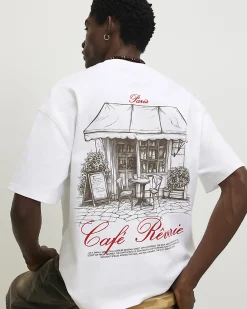 White Oversized Cotton Cafe Rivere T-Shirt