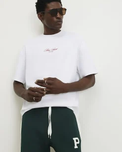 White Oversized Cotton Champagne T-Shirt