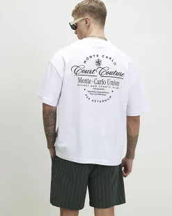 White Oversized Cotton Couture Print T-Shirt