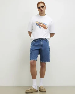 White Oversized Cotton Cruise Boat T-Shirt