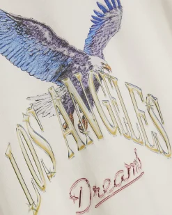 White Oversized Cotton Eagle T-Shirt