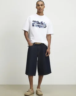 White Oversized Cotton Floral Luminis T-Shirt