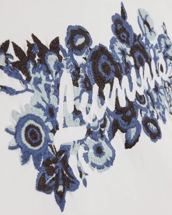 White Oversized Cotton Floral Luminis T-Shirt