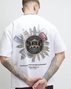 White Oversized Cotton London City T-Shirt