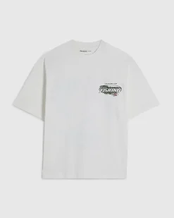 White Oversized Cotton Midweight Fish T-Shirt