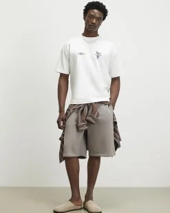 White Oversized Cotton Print T-Shirt