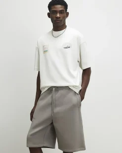 White Oversized Cotton Premio Racing T-Shirt