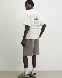 White Oversized Cotton Premio Racing T-Shirt