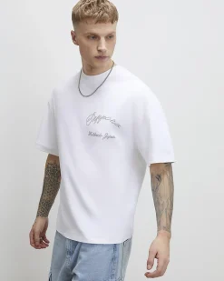 White Oversized Cotton Sappora Crane T-Shirt