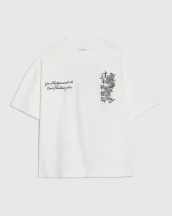White Oversized Cotton Snake T-Shirt
