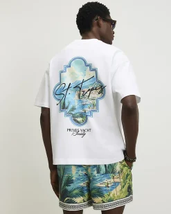 White Oversized Cotton St Tropez T-Shirt