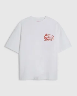 White Oversized Cotton Tokyo Fish T-Shirt