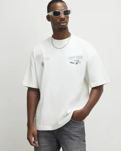 White Oversized Cotton Turbo Resort T-Shirt