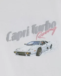 White Oversized Cotton Turbo Resort T-Shirt