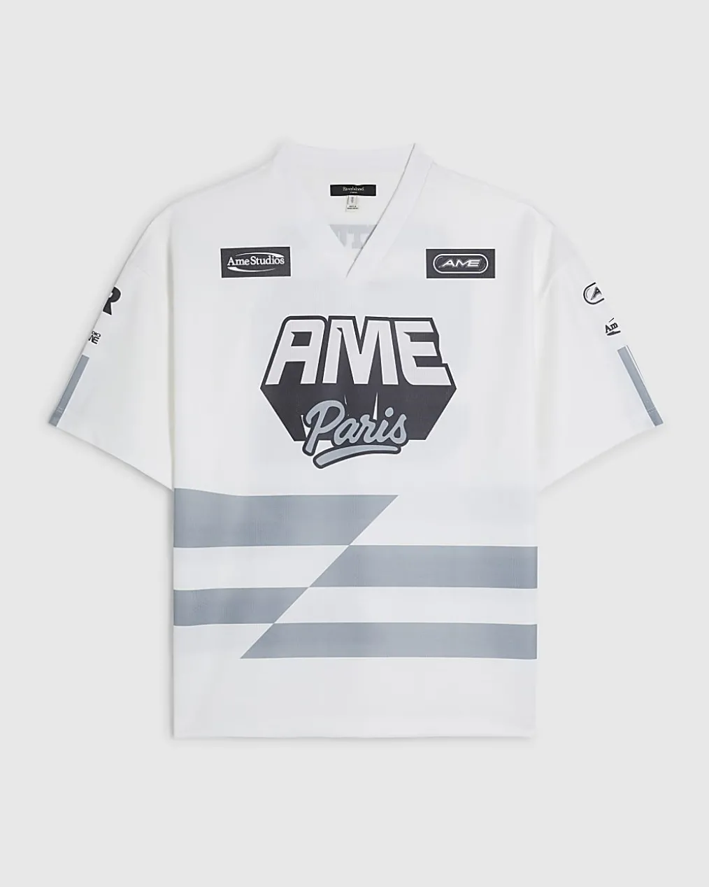 White Oversized Fit Ame Paris T-Shirt