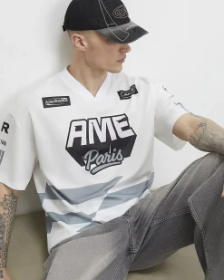 White Oversized Fit Ame Paris T-Shirt
