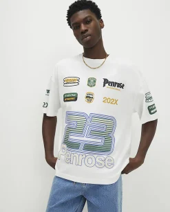 White Oversized Fit Cotton Penrose 23 T-Shirt