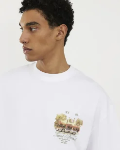 White Oversized Fit Cotton Graphic T-Shirt