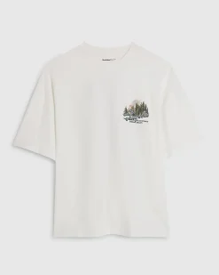 White Oversized Fit Cotton Fire House T-Shirt