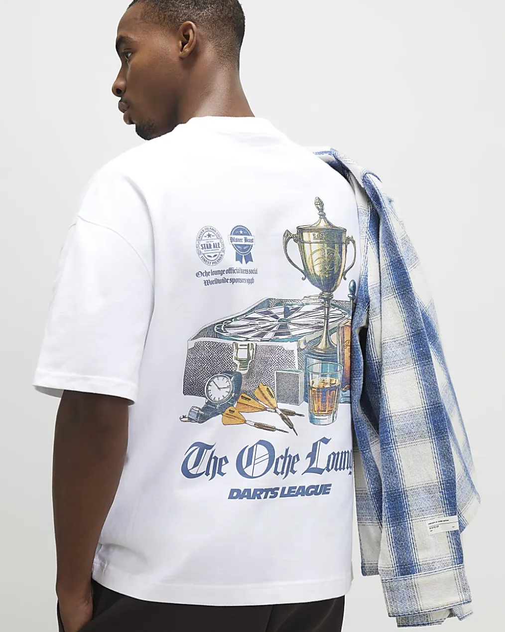 White Oversized Fit Darts Midweight T-Shirt