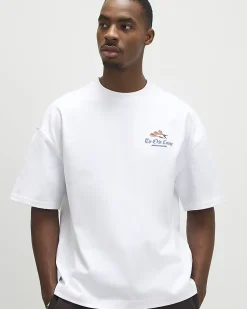 White Oversized Fit Darts Midweight T-Shirt