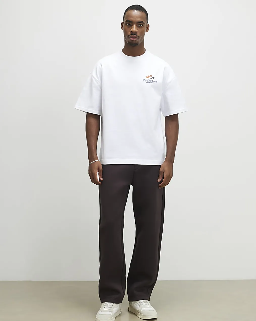 White Oversized Fit Darts Midweight T-Shirt