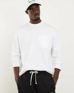 White Oversized Fit Long Sleeve T-Shirt