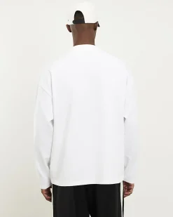 White Oversized Fit Long Sleeve T-Shirt