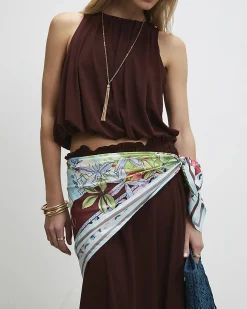 White Palm Tree Large Scarf