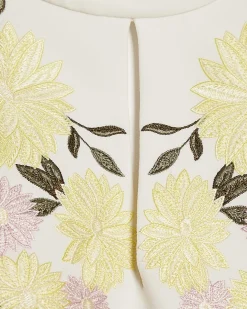 White Premium Floral Embroidered Mini Dress