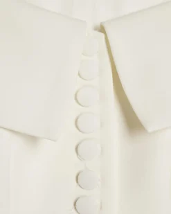 White Premium Structured Bardot Jacket