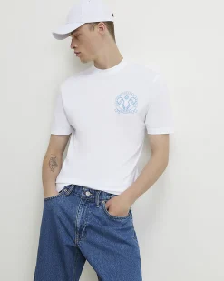 White Regular Fit Cotton Pickleball T-Shirt