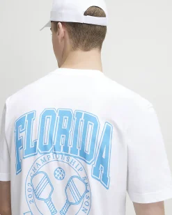 White Regular Fit Cotton Pickleball T-Shirt