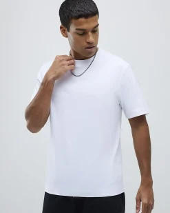 White Regular Fit Cotton Midweight T-Shirt