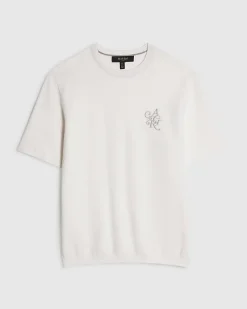 White Regular Fit Cotton Knitted T-Shirt