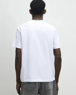 White Regular Fit Cotton Flower T-Shirt