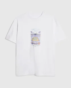 White Regular Fit Cotton Tennis T-Shirt