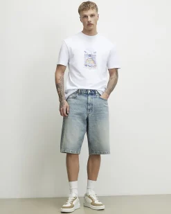 White Regular Fit Cotton Tennis T-Shirt