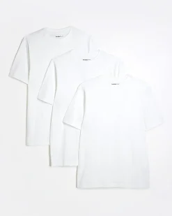 White Regular Fit Crew Neck T-Shirts 3 Pack