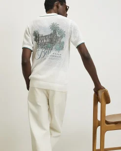 White Regular Fit Crochet Hotel Shirt
