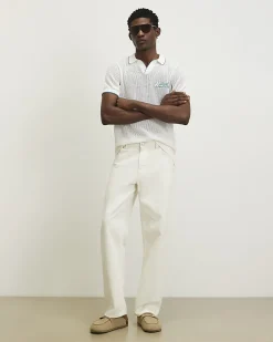 White Regular Fit Crochet Hotel Shirt