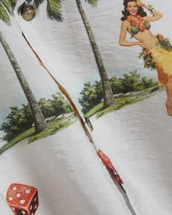 White Regular Fit Hula Hawaiian Shirt