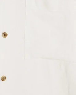 White Regular Fit Linen Blend Shirt